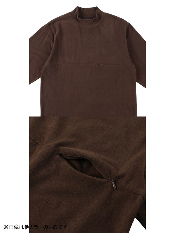 SKIN WARM MOCKNECK LONG T-SHIRT #KHAKI｜PAPERSKY WEAR