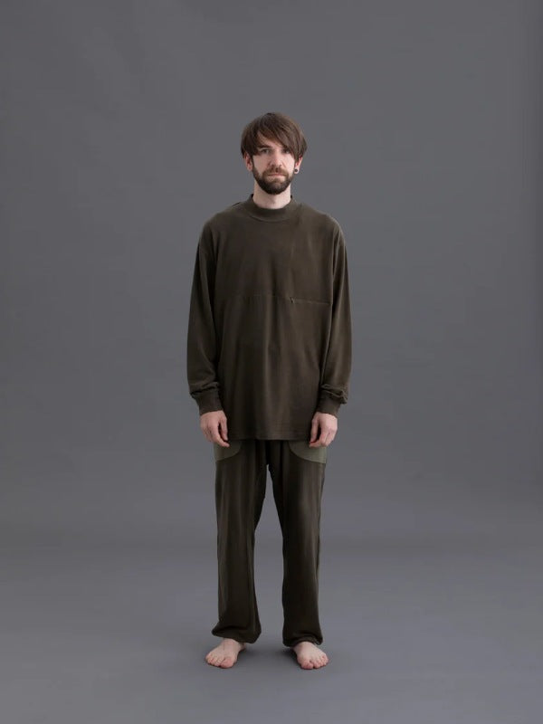 SKIN WARM MOCKNECK LONG T-SHIRT #KHAKI｜PAPERSKY WEAR