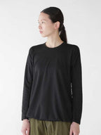 Women's power dry jersey LS T #010/black [4164136]｜and wander