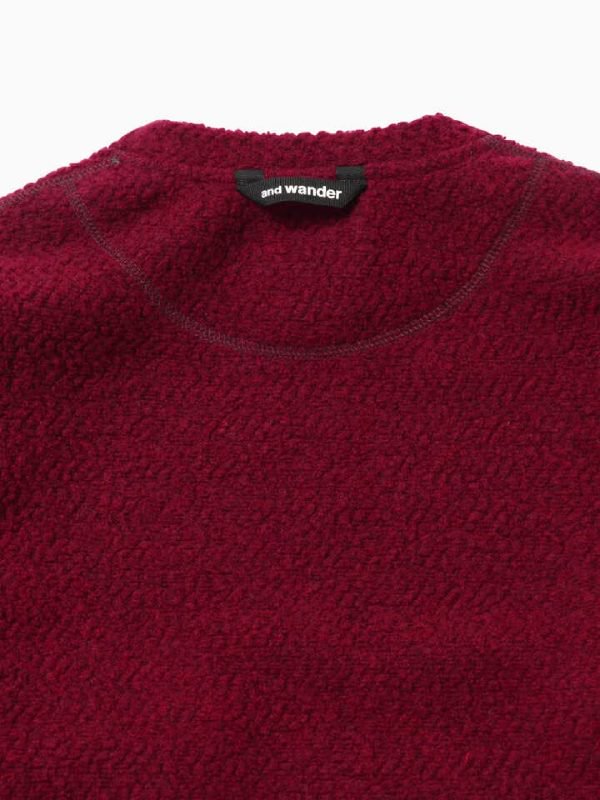 re wool JQ crew neck #bordeaux [5743284061] ｜andwander