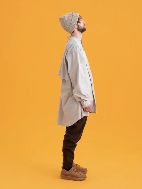 RELAX CAVE TYPEWRITER LONG BIG SHIRT #LIGHT KHAKI [PS232016]｜PAPERSKY WEAR