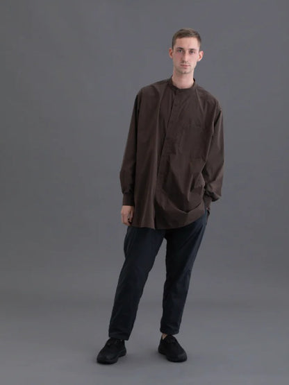RELAX CAVE TYPEWRITER LONG BIG SHIRT #BROWN [PS232016]｜PAPERSKY WEAR