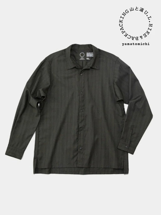 Merino Shirt #Olive/Black Stripe｜Yama to Michi