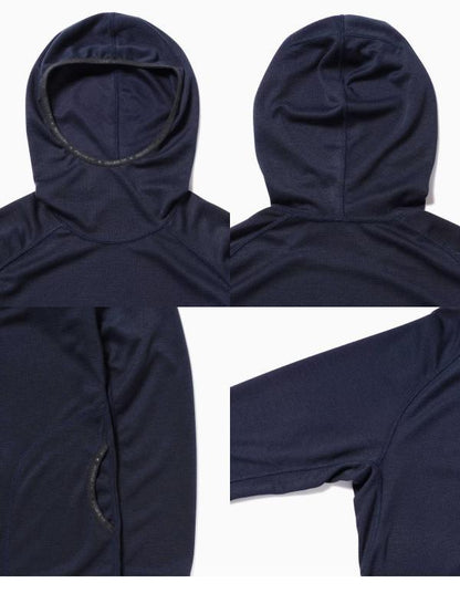 Women's power dry jersey LS hoodie #120/navy [4164133]｜and wander