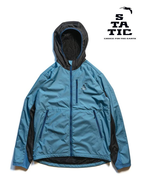 ADRIFT HOODY WITH SHELL #Smoke Blue/Black [103823]｜STATIC