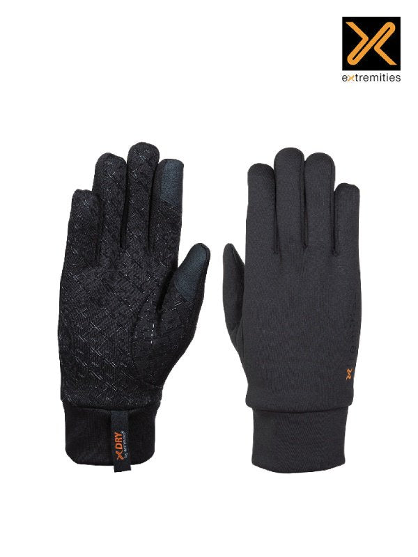 ウォータープルーフ スティッキーパワーライナー グローブ タッチ #ブラック [22SWPG-T]｜extremities