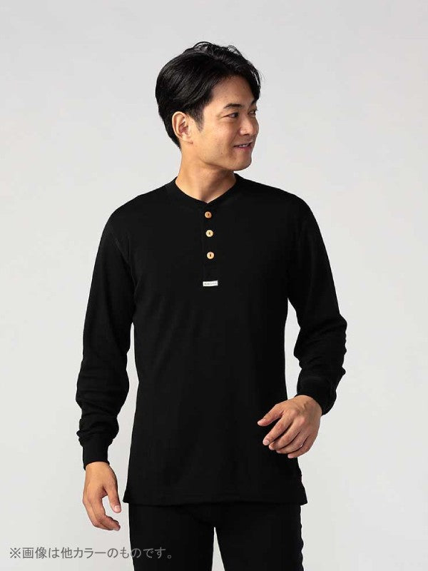 Warmwool Grandad Shirt [M] #Beige Melange [101717]｜ACLIMA