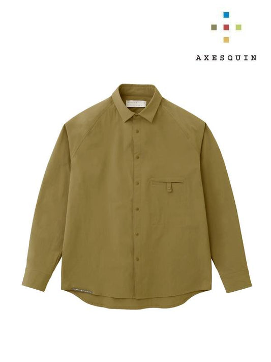 Soft shell short collar shirt #Uguisucha [021054] | AXESQUIN