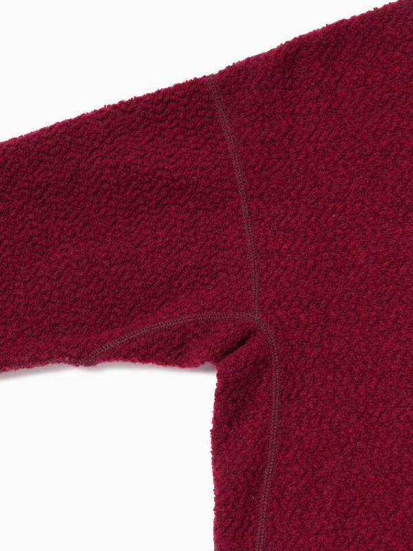 Women's re wool JQ crew neck #bordeaux [5743284061] ｜andwander