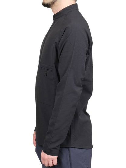Soft shell fleece pullover shirt #black [021056] | AXESQUIN